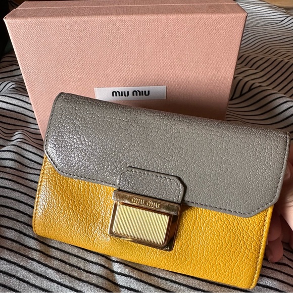 Miu Miu Handbags - Authentic colourblock leather Miu Miu billfold Wallet